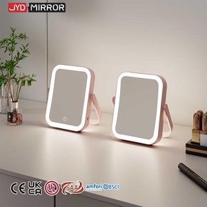 Typ C Aufladbarer 3-Farben-Lichtmodi Stufenlos Dimmbarer Großhandel Faltbarer Tragbarer Make-up-Spiegel mit LED-Beleuchtung - Product Image 1