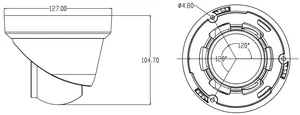 24 Jam Penglihatan Warna Kubah 5MP AHD/CVI/TVI/CVBS Kamera HD Analog 4 In 1, Lensa 2.8/3.6Mm Opsional