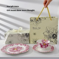Ensemble de soucoupe de tasse à café en céramique jetable haut de gamme motif de fruits de Style pastoral pour les ensembles de vaisselle d'assiette à Dessert de thé de l'après-midi