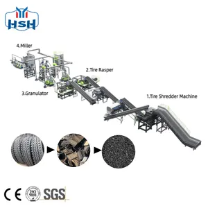 Good Project Complete tyre recycling machine line Rubber Products Tyre Destroyer Machine Recycling Tyre Production Line