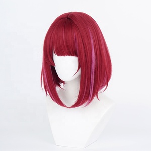 Vente en gros 38cm court rouge violet mixte Oshi No Ko Anime ArimaKana perruque synthétique Halloween Bobo Cosplay Costume perruque - Product Image 3