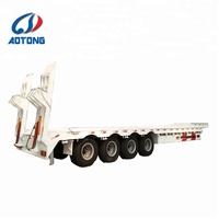 Semi-remorque surbaissée robuste à 3 ou 4 essieux, 60, 80, 100 tonnes, avec col de cygne hydraulique, pour le transport d'excavatrices