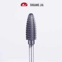 SHUANGJIA 3/32" Fraise rotative électrique en acier noir et carbure de tungstène pour manucure