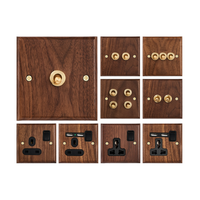 Precio de Fábrica Interruptor de Pared Antiguo Vintage de Madera Maciza, Tipo Toggle, Unipolar, Doble Tiro, 2 Interruptores, 13A, con USB, Estándar EU FR UK