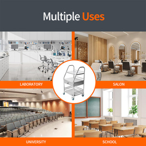 Venta al por mayor, carrito médico y de laboratorio, carrito rodante de enfermera con 3 estantes y cajón para baño y cocina, estante de productos básicos seguros para alimentos - Product Image 4