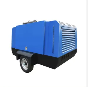 Kompresor udara diesel portabel 385 cfm, kompresor udara portabel, mesin diesel, sekrup seluler, pompa mesin kompresor udara