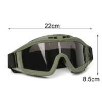 Ensemble de lunettes tactiques 3 lentilles noir Tan vert coupe-vent anti-poussière Motocross lunettes de moto CS Paintball Protection de sécurité