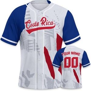Maillot de baseball classique du Venezuela pour fans de football, unisexe adulte, manches courtes, anti-UV, évacuation de l'humidité, Spandex/Coton, transfert thermique - Product Image 1
