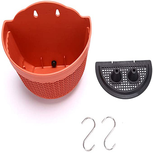 Plastic Wall <strong>Planters</strong> Hanging Flower Plant Pots ,Half Round Plant Holders With S <strong>Hooks</strong> for Fence, Balcony or Rails - Product Image 4