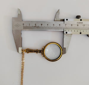 Stile Vintage <span class=keywords><strong>oro</strong></span> antico funzionale lente di ingrandimento collana pendente con catena a maglie lunghe - Product Image 4