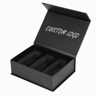 Boîte cadeau rigide magnétique personnalisée, emballage en carton noir de luxe avec fermeture magnétique et doublure en éponge