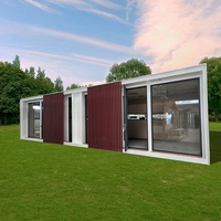 Maison préfabriquée en conteneur avec mobilier complet, design contemporain de luxe, isolation thermique, résistance au feu, immeuble de bureaux