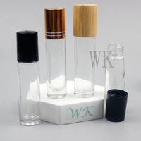 6ml 8ml 10ml Bouteille en verre de parfum d'huile essentielle personnalisée sur rouleau en acier Bouteille de parfum à bille roulante