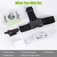 Oem étanche led minière lampe frontale 129 lum lampe torche frontale usb magnétique rechargeable mineurs lampe frontale lampe de poche