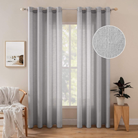 Nouvelles Voiles de Rideaux en Lin Transparent à Œillets, Texture Irrégulière, pour Salon et Chambre à Coucher