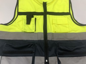 سترة أمان عاكسة للضوء للعمل في مجال البناء مع شعار، ملابس عمل عالية الوضوح حاصلة على شهادة CE - Product Image 5