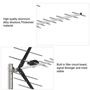 เสาอากาศทีวีดิจิตอล UHF/VHF สำหรับภายนอกอาคาร พร้อมตัวขยายสัญญาณพลาสติก สำหรับใช้ในบ้าน - Product Image 3