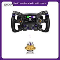Volant de course Sim Racing en fibre de carbone Conspit MAX 01 300 mm/11,8 pouces avec écran tactile de 4 pouces, retour de force F1, compatible USB direct pour PC