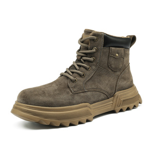 Scarponi da Trekking in Pelle Scamosciata per <span class=keywords><strong>Uomo</strong></span>, Stivali Robusti Antiscivolo con Suola Spessa, Scarpe Casual da Avventura con Lacci e Logo Personalizzato - Product Image 2