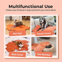 Couverture pour animaux de compagnie en forme de feuille 3D, tapis de refroidissement doux pour lit de chat, coussin lavable pour lit de chien, canapé, dessin animé solide