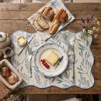 Napperon imprimé au charme champêtre et apaisant, résistant à la chaleur, à bords festonnés, pour mariage, fête, cuisine, décoration intérieure