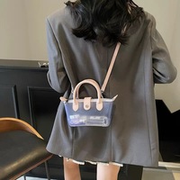 Nouveau sac à bandoulière transparent en PVC couleur bonbon pour femme, petite pochette pour téléphone, sac à bandoulière en cuir transparent avec sangle détachable