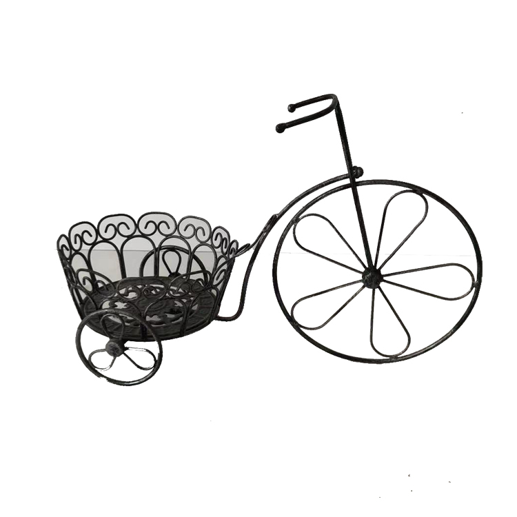 Outdoor Garden Metal Plant Stand Rack with Bicycle Shaped Flower Pot Stand Holder for Garden Decoration