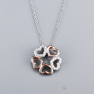 Bijoux personnalisés, conception unique, collier à breloques rondes en argent sterling 925 avec fines <span class=keywords><strong>fives</strong></span>, pendentif cœur creux en cz micro pavé - Product Image 6