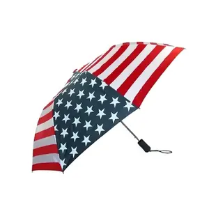 Nuoxin individueller Logodruck Regen-US-amerikanische USA-Flaggenschirm mit Flagge für draußen