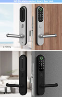 Cerradura Inteligente WiFi Sinovo Tuya de Acero Inoxidable, Resistente al Agua, para Exteriores, con Clasificación Contra Incendios, Multipunto, para Puertas de Madera/Aluminio
