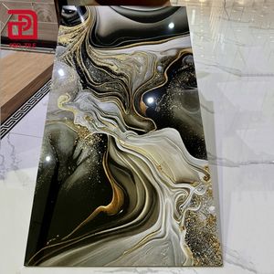 Piastrella Moderna in Gres Porcellanato Nero con Sabbia Dorata 600x1200mm per Parete e Pavimento di <span class=keywords><strong>Cucina</strong></span>, Bagno e Doccia - Product Image 1