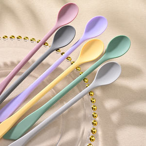 Cuchara Mezcladora de Silicona Resistente al Calor, Colores Rosa, Gris Claro, Gris Oscuro, Amarillo y Morado, Apta para Lavavajillas, Ecológica, OEM ODM Coreano - Product Image 3