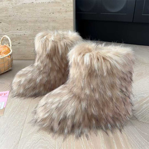 Stivali da <span class=keywords><strong>Neve</strong></span> Invernali Caldi per <span class=keywords><strong>Bambina</strong></span> con Soffice Pelliccia Sintetica per Bambini <span class=keywords><strong>Scarpe</strong></span> Pelose Basse Antiscivolo di Lusso - Product Image 5