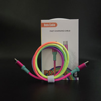 Cable Trenzado de Tela de Color Gradual Anti-Enredos, Cable Gevlochten IOS C94 USB C a 8 Pines