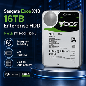 For Exos ST16000NM004J 16TB Enterprise Helium HDD, 3.5" SAS 12Gb/s Dual Port 7200RPM CMR Server <b>Hard</b> Disk <b>Drive</b> Genuine Seagate - Product Image 1