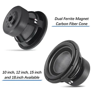 Subwoofers de escenario para exteriores, altavoz con imán de neodimio de 15 pulgadas y 2000w para coche