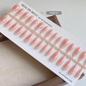 <span class=keywords><strong>Faux</strong></span> <span class=keywords><strong>ongles</strong></span> Newby personnalisés dégradés roses, 30 pièces/rangée, en ABS réutilisables, forme carrée, à presser - Product Image 4