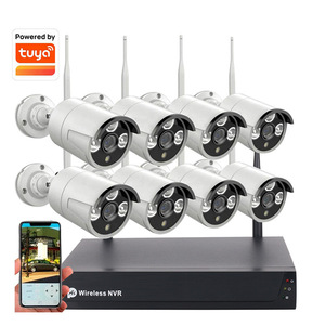 Tuya H.265 NVR Bộ dụng cụ không dây máy ảnh 8CH 4CH NVR Bộ dụng cụ HD 3MP ai phát hiện con người ngoài trời IP66 hệ thống chống nước <span class=keywords><strong>Camera</strong></span> An Ninh - Product Image 1