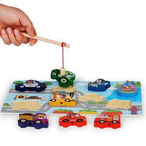 Giocattoli Montessori in Legno con Perline da Infilare, Giochi Educativi con Animali da Infilare, Tavola di Attività in Legno per Disegno - Product Image 4