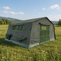 Tente sectionnelle pour 10 personnes, une chambre, en tissu ripstop robuste vert olive, pour hébergement en plein air