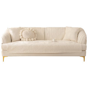 Dutch Velvet Sofa <b>Cushion</b> Quilted Pad Type Accord <b>White</b> Gray Full Coverage Non Slip Seat Cover Summer 2023 Hand Wash - Product Image 4