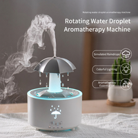 Diffuseur d'arômes rotatif en forme de parapluie, humidificateur à gouttelettes d'eau, brumisateur USB, brume fraîche, télécommande, pour la maison et le bureau, en plastique