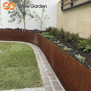 Stylish Rectangle Raised Garden <b>Bed</b> Weathered Steel Corten Garden Ornaments - Product Image 6