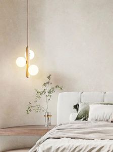 <span class=keywords><strong>Lampadario</strong></span> Moderno Creativo in Vetro Smerigliato con Sfere di Cristallo e Striscia Luminosa per Soggiorno e Camera da Letto, Include Installazione Professionale - Product Image 3