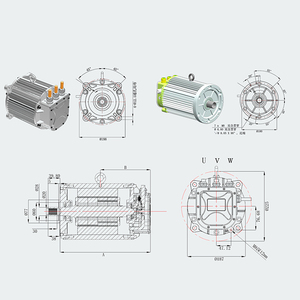 มอเตอร์ไฟฟ้ากระแสสลับ EONDRIVE ออกแบบพิเศษ 84V 7KW สำหรับรถยนต์ไฟฟ้า ระบบระบายความร้อนด้วยอากาศ สำหรับรถกอล์ฟ รุ่น 7H - Product Image 4