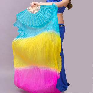 Разноцветные шелковые веера Willyoung для танца живота, аксессуары для восточных танцев в египетском и индийском стиле, продаются в парах для женщин - Product Image 2