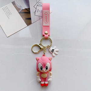 LLavero de juguete sónico de dibujos animados 3D personalizado colgante bolsa de pareja accesorios de llavero de coche regalo muñequera llaveros - Product Image 4