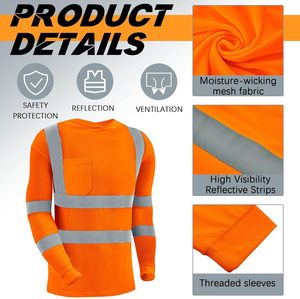 Camisas <span class=keywords><strong>de</strong></span> trabajo <span class=keywords><strong>de</strong></span> <span class=keywords><strong>alta</strong></span> <span class=keywords><strong>visibilidad</strong></span> para la construcción Ropa <span class=keywords><strong>DE</strong></span> SEGURIDAD reflectante con camisetas <span class=keywords><strong>de</strong></span> protección solar - Product Image 6