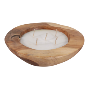 Candela profumata decorativa rotonda in legno di teak per soggiorno, camera da letto, bagno - Product Image 5