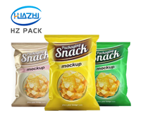 Sachet personnalisé en aluminium de qualité alimentaire avec fermeture thermoscellable pour emballage de snacks soufflés, pop-corn et croustilles